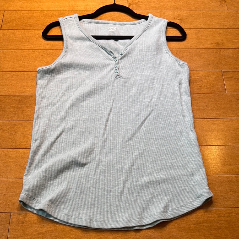 Duluth Trading Co Light Blue Tank Top Henley